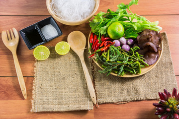 Healthy Food.Salad with cellophane noodles are a type of cuisine of Thailand.