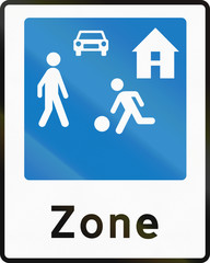 Road sign used in Denmark - Residential area
