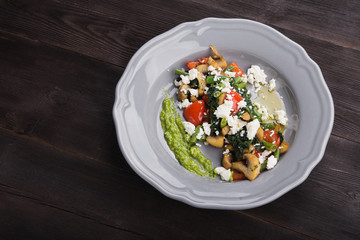 tasty salad with grilled vegetables