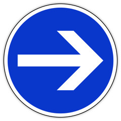 Panneau routier en france: Obligation de tourner à droite