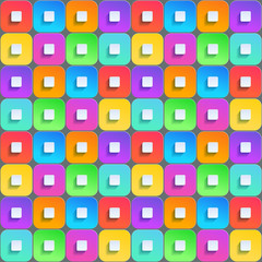 Abstract 3d geometric background. Colorful seamless texture with shadow. Simple clean background texture. 3D Vector interior wall panel pattern. Vector illustration.