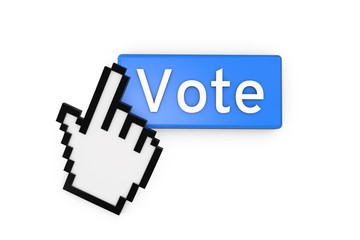 cursor symbol clicking a vote button