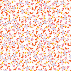 Seamless vintage country flower pattern, ornament. Delicate small flowers.