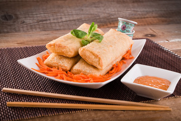 Vegetable spring rolls. 