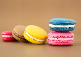 Colorful Macaroon or macaron french sweet dessert