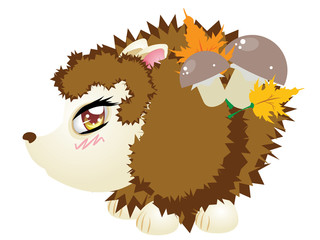 Fototapeta premium Cute Autumn Hedgehog