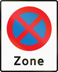 Fototapeta premium Road sign used in Denmark - No stopping zone