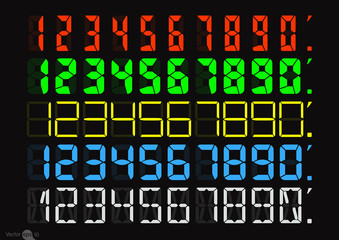 Set of Calculator digital numbers
