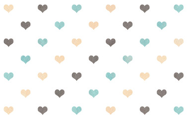 Watercolor hearts on white background.