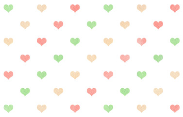 Watercolor hearts on white background.