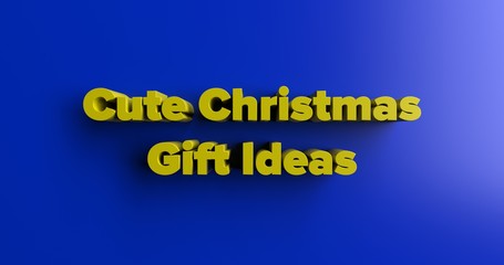 Cute Christmas Gift Ideas - 3D rendered colorful headline illustration.  Can be used for an online banner ad or a print postcard.