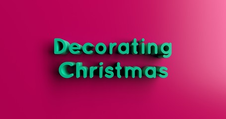 Decorating Christmas Ornaments - 3D rendered colorful headline illustration.  Can be used for an online banner ad or a print postcard.