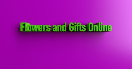 Flowers and Gifts Online - 3D rendered colorful headline illustration.  Can be used for an online banner ad or a print postcard.