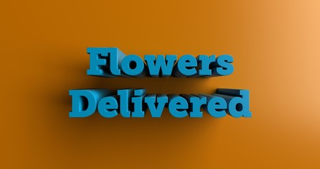 Flowers Delivered Next Day - 3D rendered colorful headline illustration.  Can be used for an online banner ad or a print postcard.