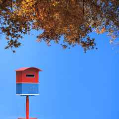 3d rendering mailbox with nice background image