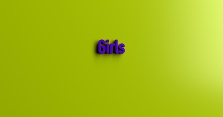 Girls - 3D rendered colorful headline illustration.  Can be used for an online banner ad or a print postcard.