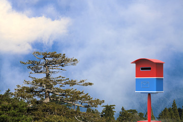 3d rendering mailbox with nice background image