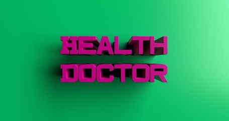 Health Doctor Online - 3D rendered colorful headline illustration.  Can be used for an online banner ad or a print postcard.
