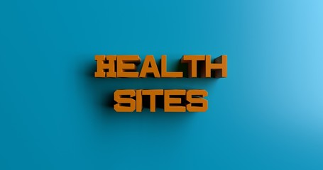 Health Sites - 3D rendered colorful headline illustration.  Can be used for an online banner ad or a print postcard.