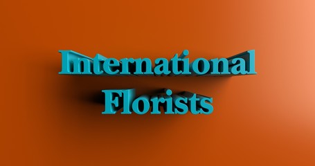 International Florists - 3D rendered colorful headline illustration.  Can be used for an online banner ad or a print postcard.