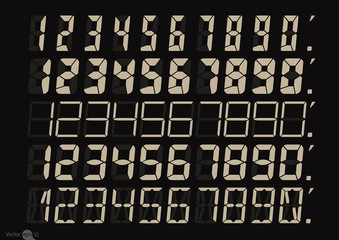 Set of Calculator digital numbers

