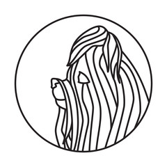 Dog head in a linear style