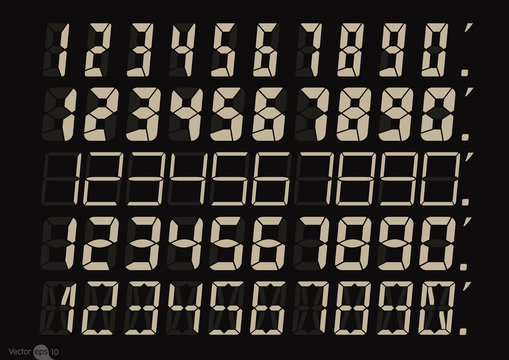 Set of Calculator digital numbers

