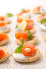 canape with salmon