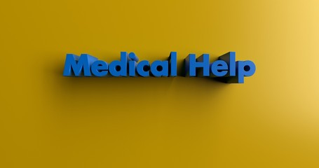 Medical Help - 3D rendered colorful headline illustration.  Can be used for an online banner ad or a print postcard.