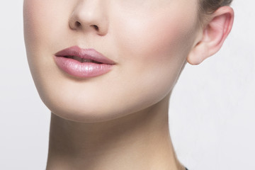 Model lips clean