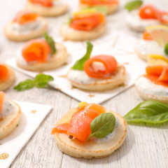 canape with salmon