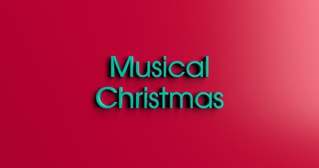 Musical Christmas Cards - 3D rendered colorful headline illustration.  Can be used for an online banner ad or a print postcard.
