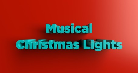 Musical Christmas Lights - 3D rendered colorful headline illustration.  Can be used for an online banner ad or a print postcard.