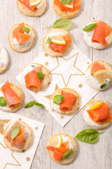 canape with salmon