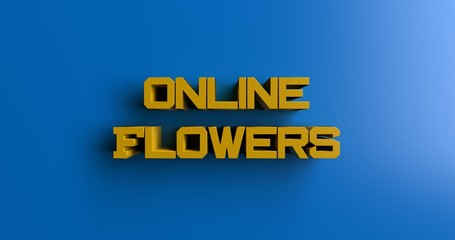 Online Flowers and Gifts - 3D rendered colorful headline illustration.  Can be used for an online banner ad or a print postcard.