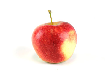 close up on red apple isolated on white background