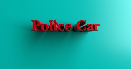 Police Car - 3D rendered colorful headline illustration.  Can be used for an online banner ad or a print postcard.