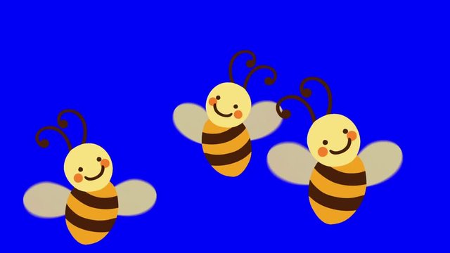 Bee Hive and Flying Bees Movie Transition on a Blue Screen