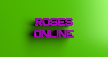Roses Online Delivery - 3D rendered colorful headline illustration.  Can be used for an online banner ad or a print postcard.