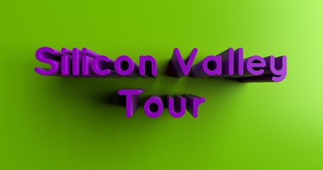 Silicon Valley Tour - 3D rendered colorful headline illustration.  Can be used for an online banner ad or a print postcard.