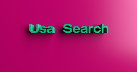 Usa  Search - 3D rendered colorful headline illustration.  Can be used for an online banner ad or a print postcard.
