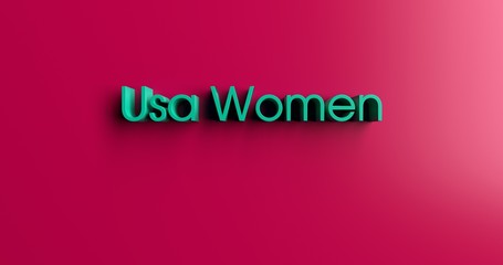 Usa Women - 3D rendered colorful headline illustration.  Can be used for an online banner ad or a print postcard.
