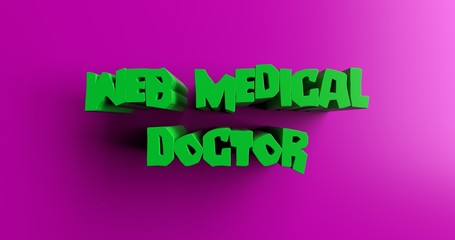 Web Medical Doctor - 3D rendered colorful headline illustration.  Can be used for an online banner ad or a print postcard.