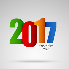 New Year card with colored numbers design template