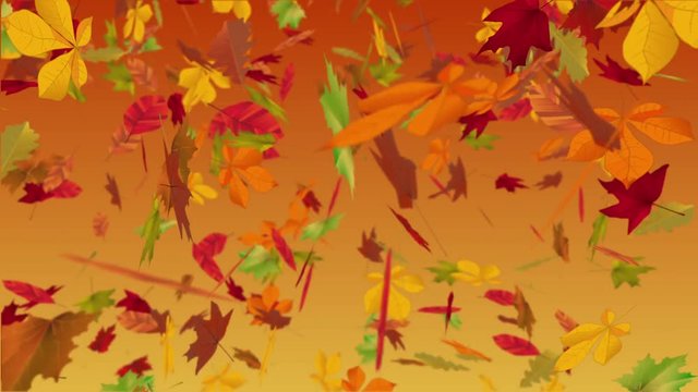 abstract background with falling yellow autumn leaves
