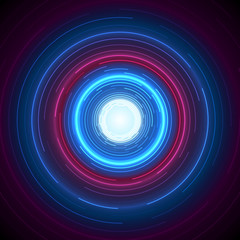 Abstract Blue and Red Round Circle Vector Design Technology Background