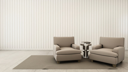 Simple of livingroom set modern - 3D render