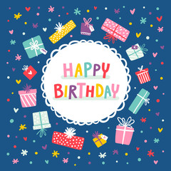 Birthday card and presents frame