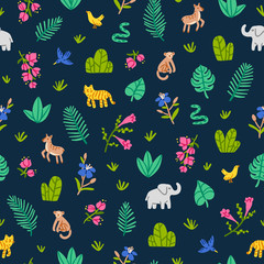 Jungle wildlife pattern