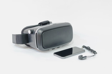 Black virtual reality glasses